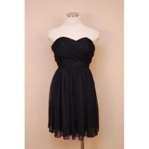 JCrew Factory Outlet $148 Strapless Poly Sweetheart Dress 00 Navy cocktail party